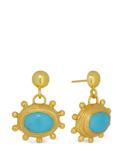 Ottoman Hands Zand Turquoise Drop Earrings In Multi