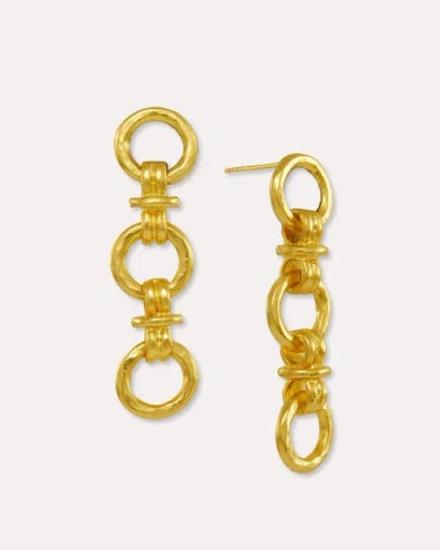Ottoman Hands Zehra Chain Drop Stud Earrings In Gold
