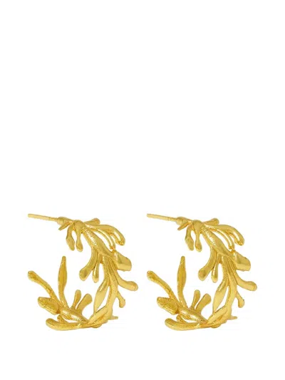 Ottoman Hands Zephyr Coral Hoop Earrings In Gold