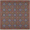 Otway & Orford Men's Brown / Blue / Gold 'whirligig' Medallion Silk Pocket Square In Brown, Gold, Blue & Green. Ful In Multi