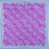 Otway & Orford Men's 'dot Dash' Silk Pocket Square In Blue With Mauve & Pink. Full-size.