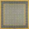 Otway & Orford Men's Gold / Blue 'city Squares' Geometric Silk Pocket Square In Gold With Blue. Full-size.