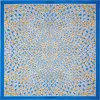 Otway & Orford Men's Gold / Blue / White 'infinity' Spotted Silk Pocket Square In Blue, Gold & White. Full-size. In Multi