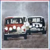 Otway & Orford Men's Red / White / Blue Put Your Foot Down Classic Cars Silk Pocket Square. Full-size. In Multi