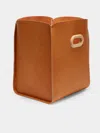 Otzi Studio Ample Leather Large Storage Basket In Brown