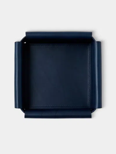 Otzi Studio Assembly Leather Valet Tray (10in/26cm) In Blue