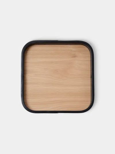 Otzi Studio Dais Leather Valet Tray (10in/26cm) In Black