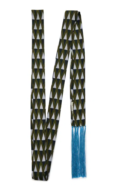 Otzio Breton Fringed Silk Scarf In Brown