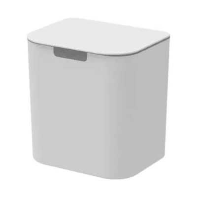 Ou 1.3 Gal Wall Mnted Bathroom Trash Can With Lid And Removable Bag Ring In White