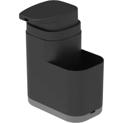 Ou 19 oz Clear Plastic Dish Soap Dispenser With Sponge Holder And Removable Tray In Black