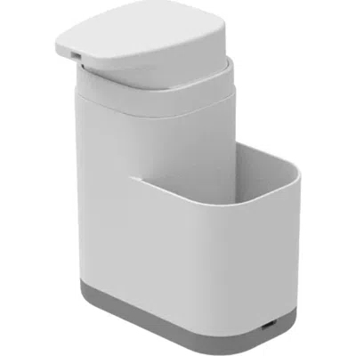 Ou 19 oz Clear Plastic Dish Soap Dispenser With Sponge Holder And Removable Tray In White
