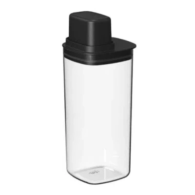 Ou 6 Cup Clear Airtight Food Storage Container With Measuring Cup In Black