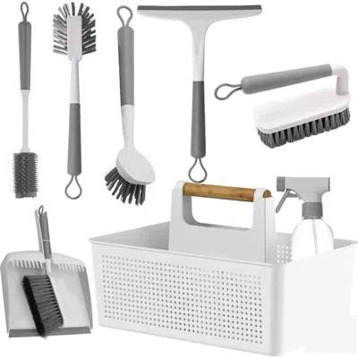 Ou 8-piece Multipurpose Home Cleaning Tools Set In White