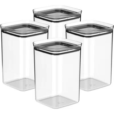 Ou Airtight Clear Stackable Food Storage Container Set With Leak Proof Lid In Transparent