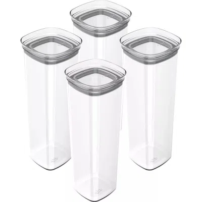 Ou Airtight Clear Stackable Food Storage Container Set With Leak Proof Lid In Transparent