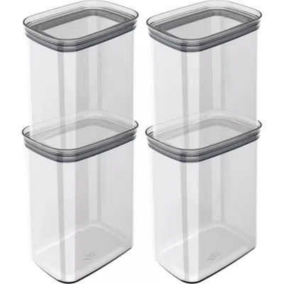 Ou Airtight Clear Stackable Food Storage Container Set With Leak Proof Lid In Transparent