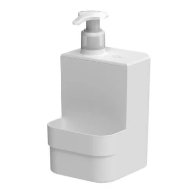 Ou Clear Durable Kitchen Dish Soap Dispenser Organizer With Sponge Holder, 16 oz In White