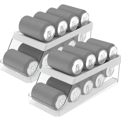 Ou Clear Rolling Bpa Free Can Dispenser Organizer 2 Piece Set In Transparent