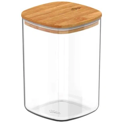 Ou Clear Stackable Airtight Food Storage Container With Wood Lid In Brown
