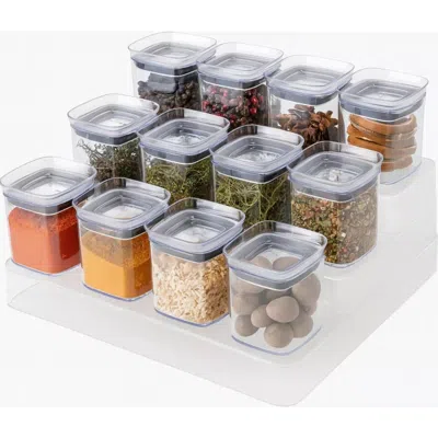 Ou Clear Tiered Cntertop Spice Organizer 13-piece Set In Transparent
