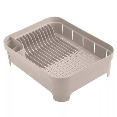 Ou Compact Freestanding Plastic Kitchen Dish Drying Rack In Brown