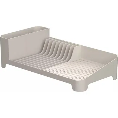 Ou Modern Compact Polypropylene Kitchen Dish Drying Rack In Gray