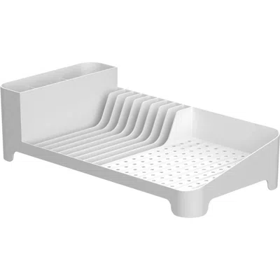 Ou Modern Compact Polypropylene Kitchen Dish Drying Rack In White