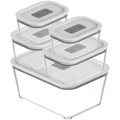 Ou Stackable Airtight Glass Food Storage Container Set With Microwave Valve And Leak Proof Lid, 10 P