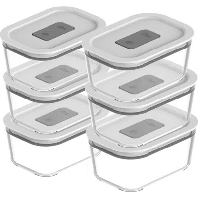 Ou Stackable Airtight Glass Food Storage Container Set With Microwave Valve And Leak Proof Lid, 12 P