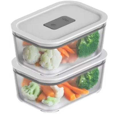 Ou Stackable Airtight Glass Food Storage Container Set With Microwave Valve And Leak Proof Lid, 4 Pi