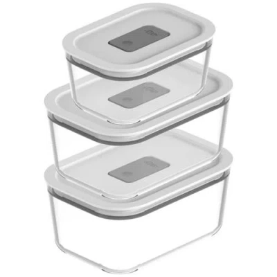 Ou Stackable Airtight Glass Food Storage Container Set With Microwave Valve And Leak Proof Lid, 6 Pi