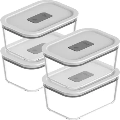 Ou Stackable Airtight Glass Food Storage Container Set With Microwave Valve And Leak Proof Lid, 8 Pi