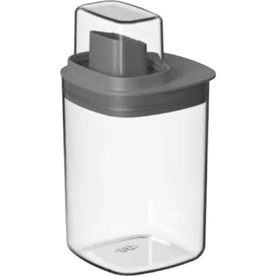 Ou Versatile 34 oz Clear Airtight Laundry Detergent Dispenser With Measuring Cap In Dark Gray