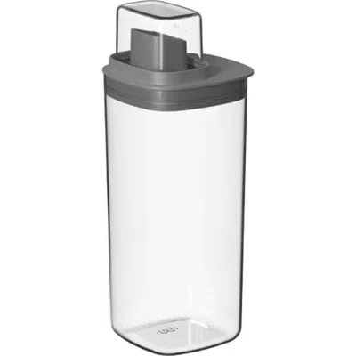 Ou Versatile 50 oz Clear Airtight Laundry Detergent Dispenser With Measuring Cap In Dark Gray
