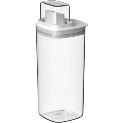 Ou Versatile 50 oz Clear Airtight Laundry Detergent Dispenser With Measuring Cap In White