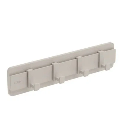 Ou Wall Mnted Self Adhesive Hook Rack With 4 Adjustable Sliding Hooks In Beige