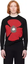 Ouat Black & Red Poppy Sweater In Black
