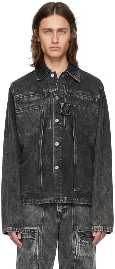 Ouat Black Cargo Denim Jacket