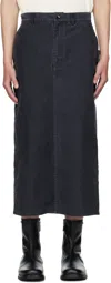 Ouat Black Office Midi Skirt In Black