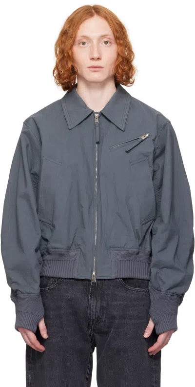 Ouat Gray Cotton Bomber Jacket