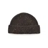 Oubas Brown Women's Donegal Merino Wool Beanie Hat In Umber In Brown