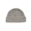Oubas Grey / Neutrals Men's Donegal Merino Wool Beanie Hat In Flint In Grey