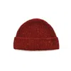 Oubas Women's Donegal Merino Wool Beanie Hat In Brick Red In Red