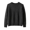 Oubas Women's Neutrals / Black Donegal Merino Wool Sweater In Charcoal