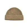 Oubas Women's Neutrals / Brown / Green British Wool Beanie In Bronze Olive In Brown/green