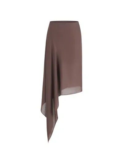 Oude Waag Asymmetric Draped Midi Skirt In Pink