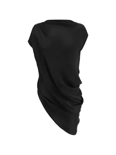 Oude Waag Asymmetric Draped Top In Black