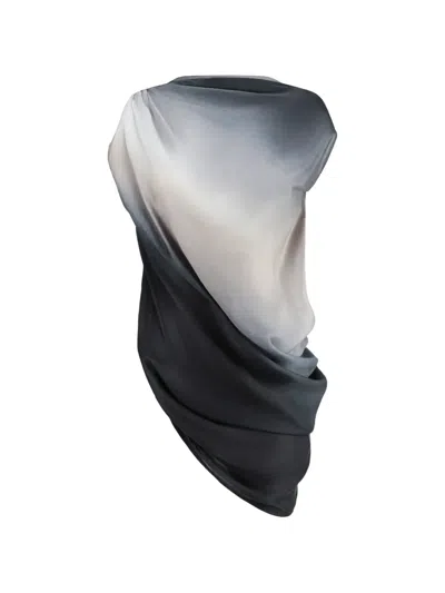 Oude Waag Asymmetric Draped Top In Gray