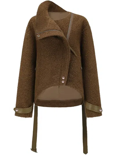 Oude Waag Asymmetric Jacket In Brown