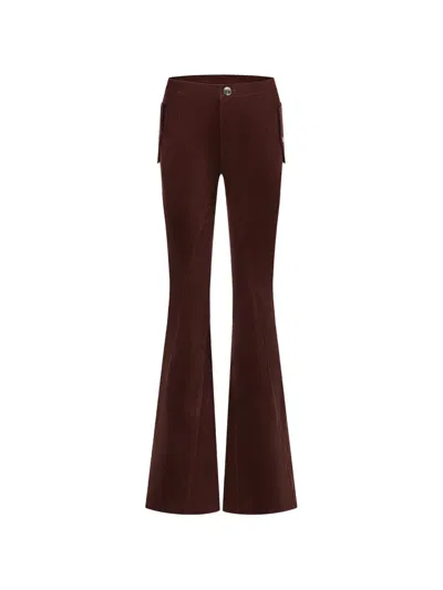 Oude Waag Corduroy Panelled Flared Trousers In 레드